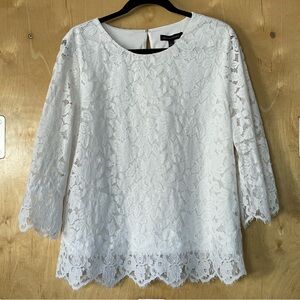 White lace lined blouse by Banana Republic